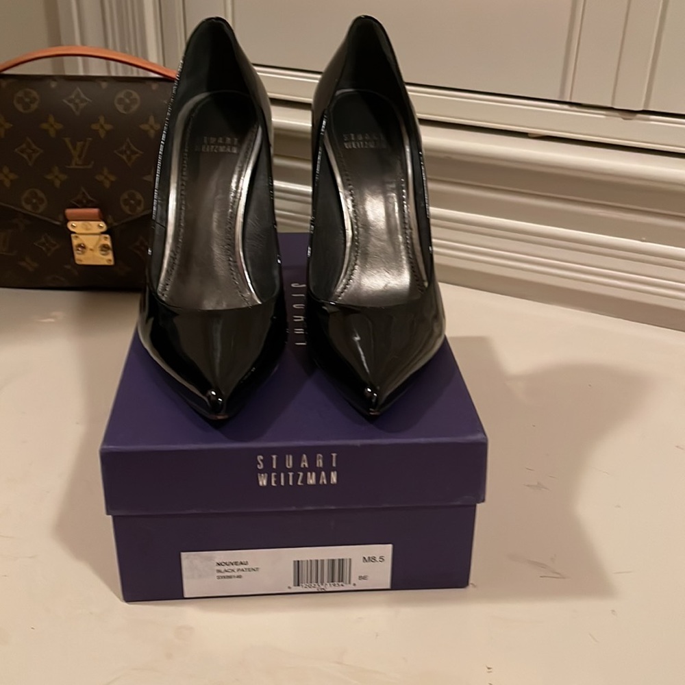 Stuart Weitzman Nouveau blk patent heels size 8.5 - Picture 5 of 6